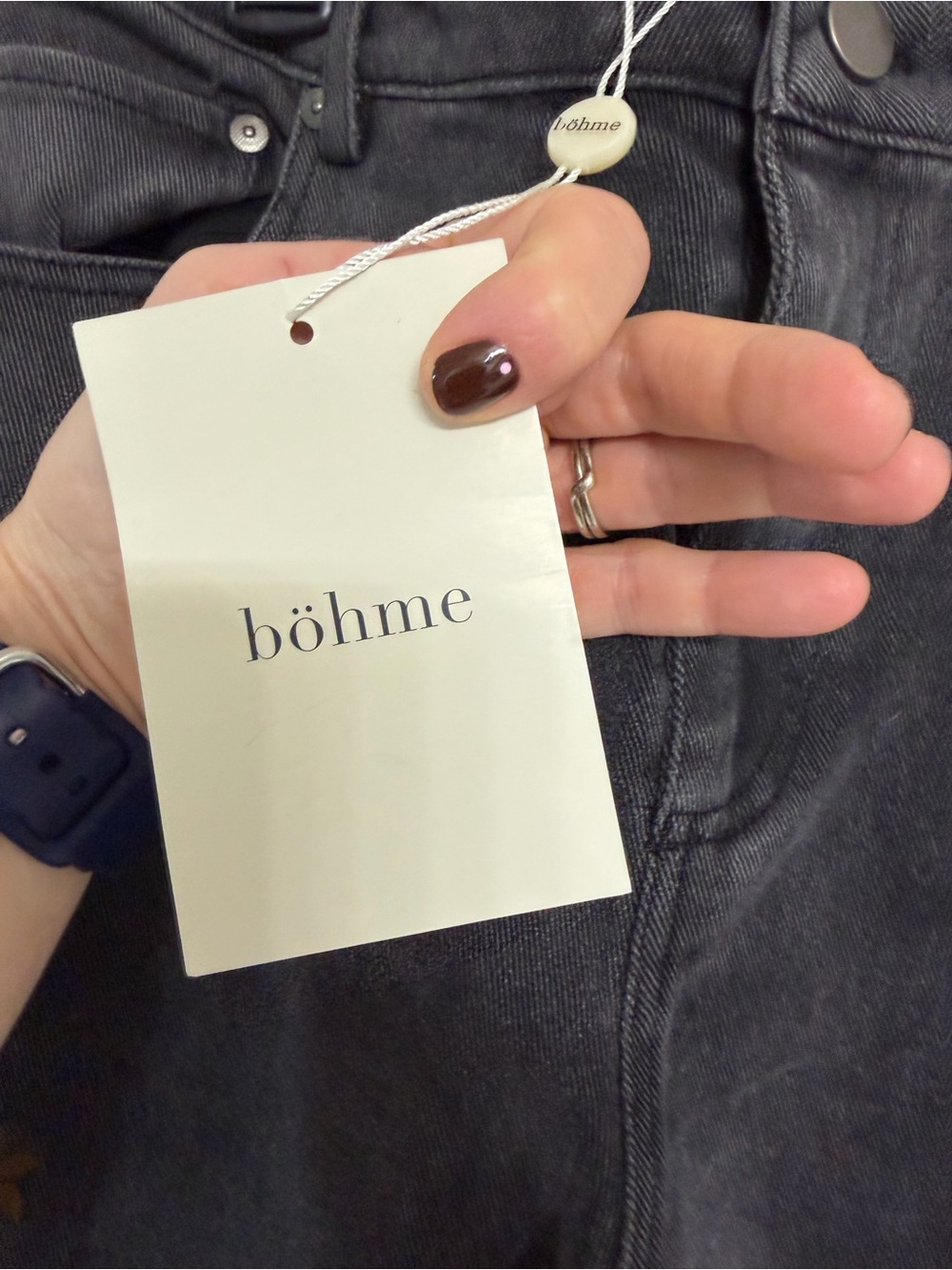 Bohme Embroidered Flare Jeans - Dark Gray - Picture 8 of 8
